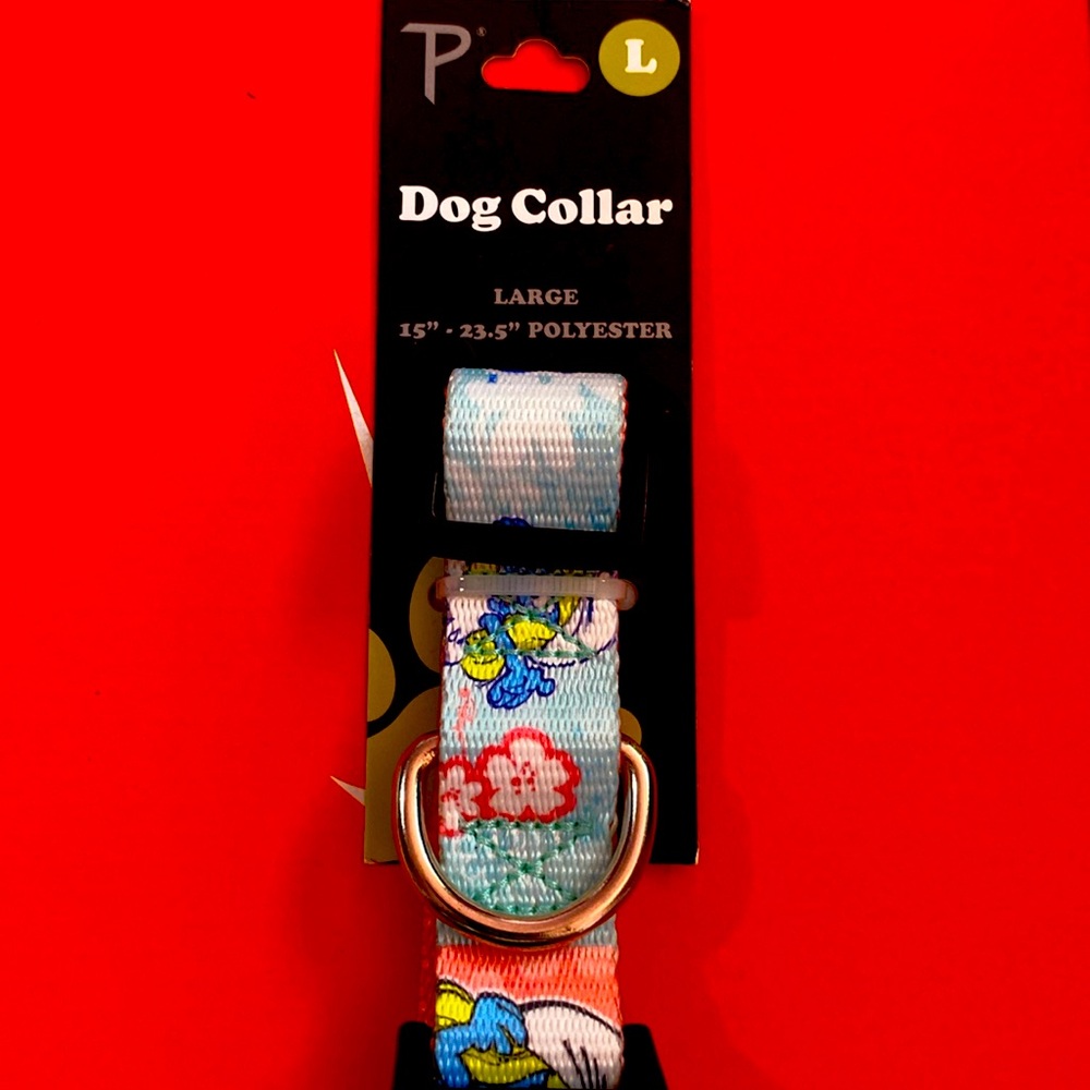 Smurfette  Size L Dog Collar Pink Adjustable Collar 15"-23.5” NWT